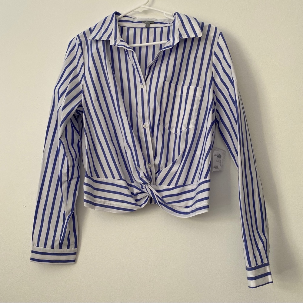 Blue & White Button Up